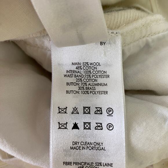 Victoria Victoria Beckham Striped Crop Pants Size 6 Cream Navy Straight Wool - Picture 9 of 11